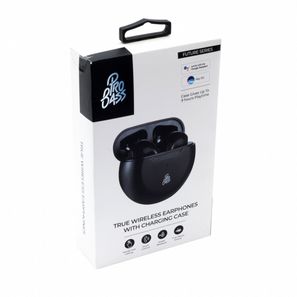 Future Series True Wireless Earphones with Charging Case - Black