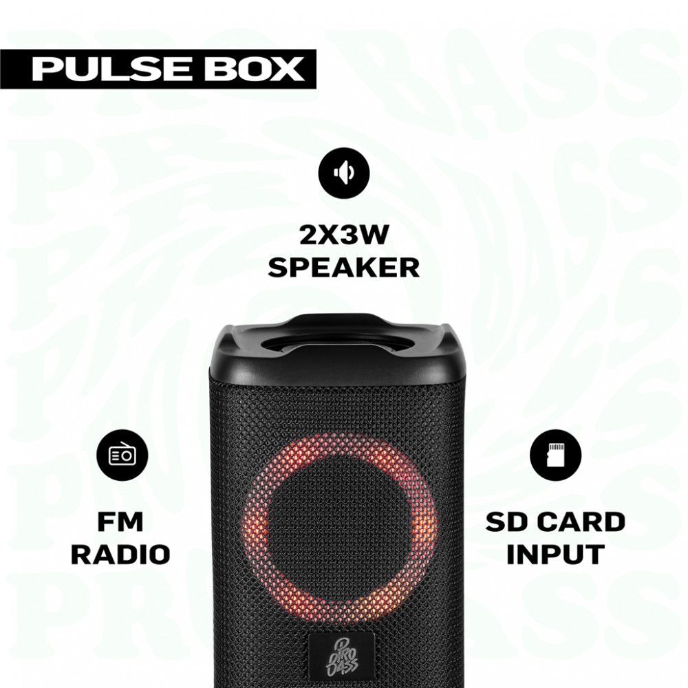 Pulse Box Portable Bluetooth Speaker - Black