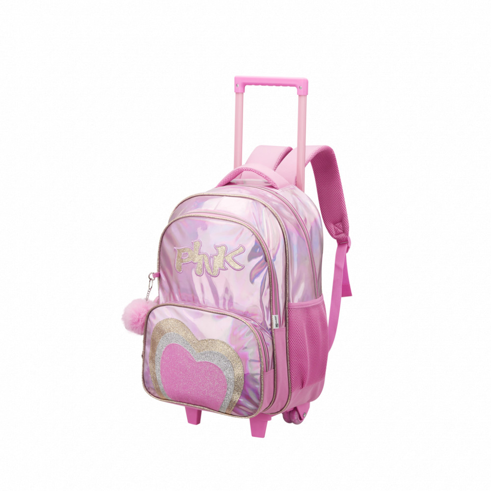 Mirror-Glitz Trolley Backpack Pink