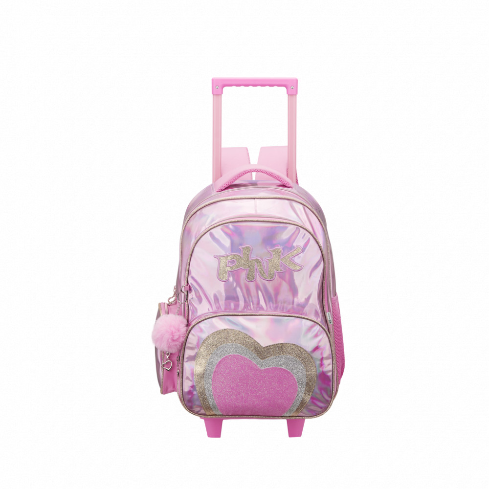 Mirror-Glitz Trolley Backpack Pink