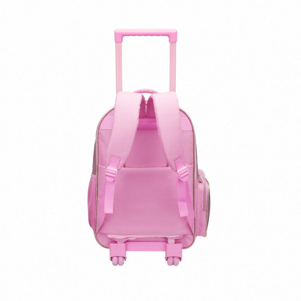 Mirror-Glitz Trolley Backpack Pink