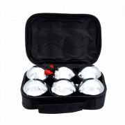 6pc Metal Boules Set Silver