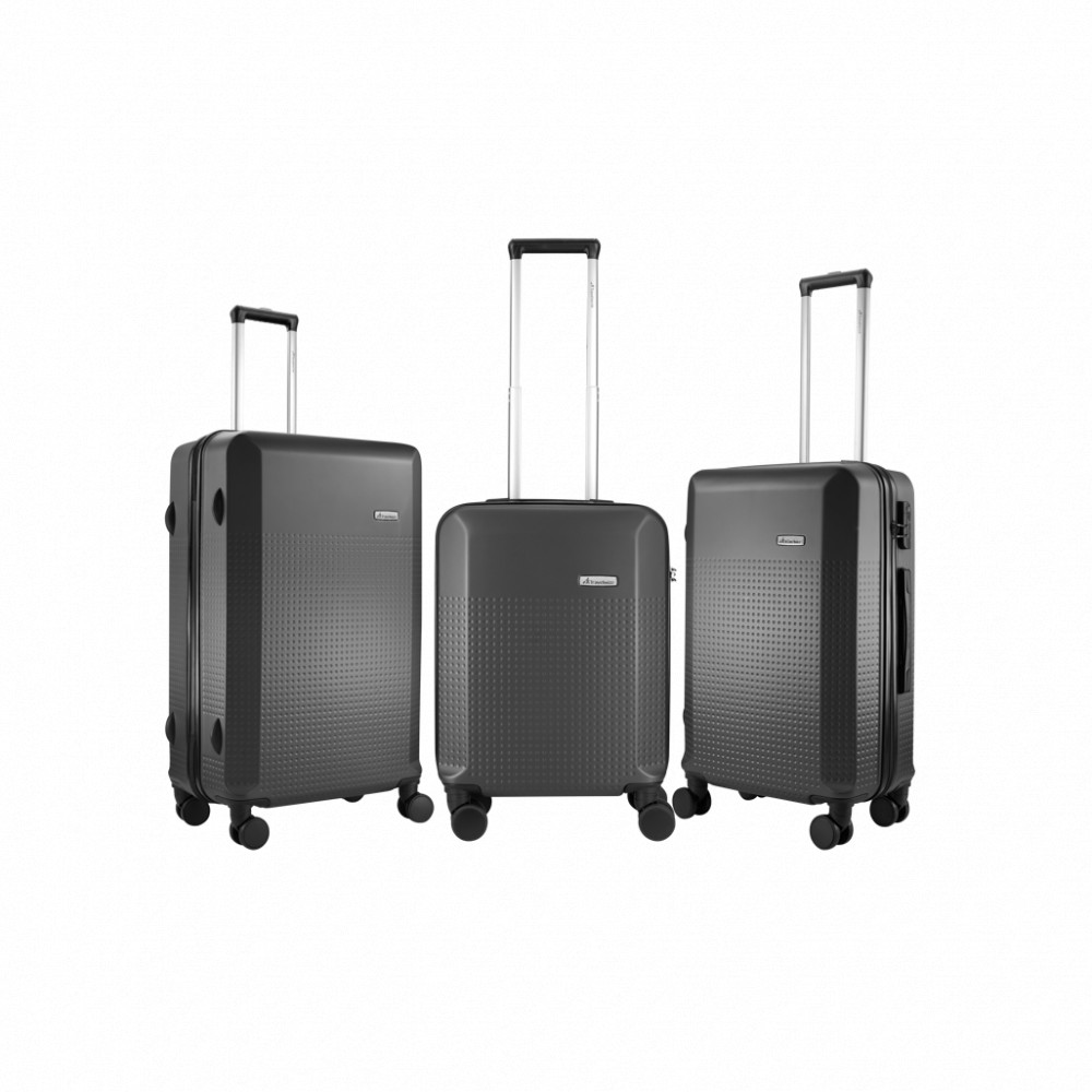 Cyclone ABS 4-Wheel Spinner 3pc Luggage Set Granite