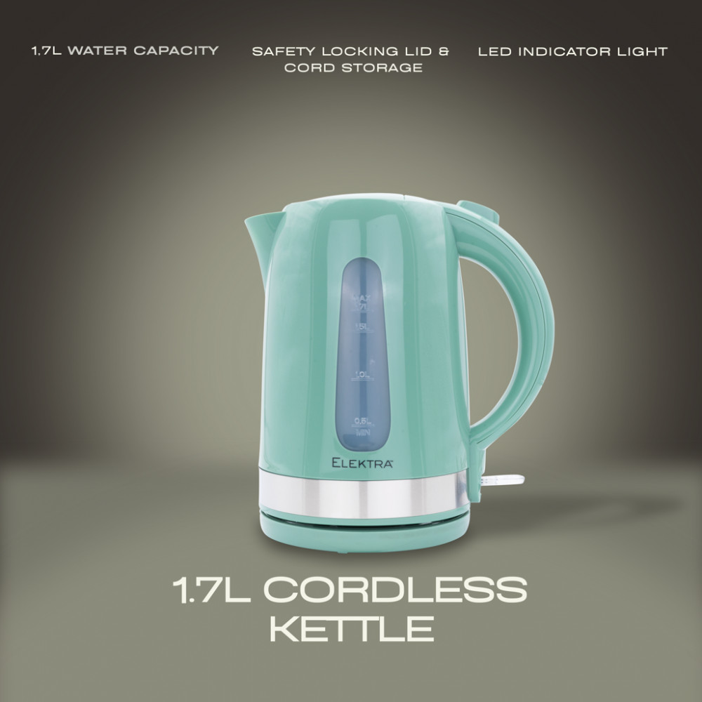 2200W 1.7L PLASTIC KETTLE - GREEN