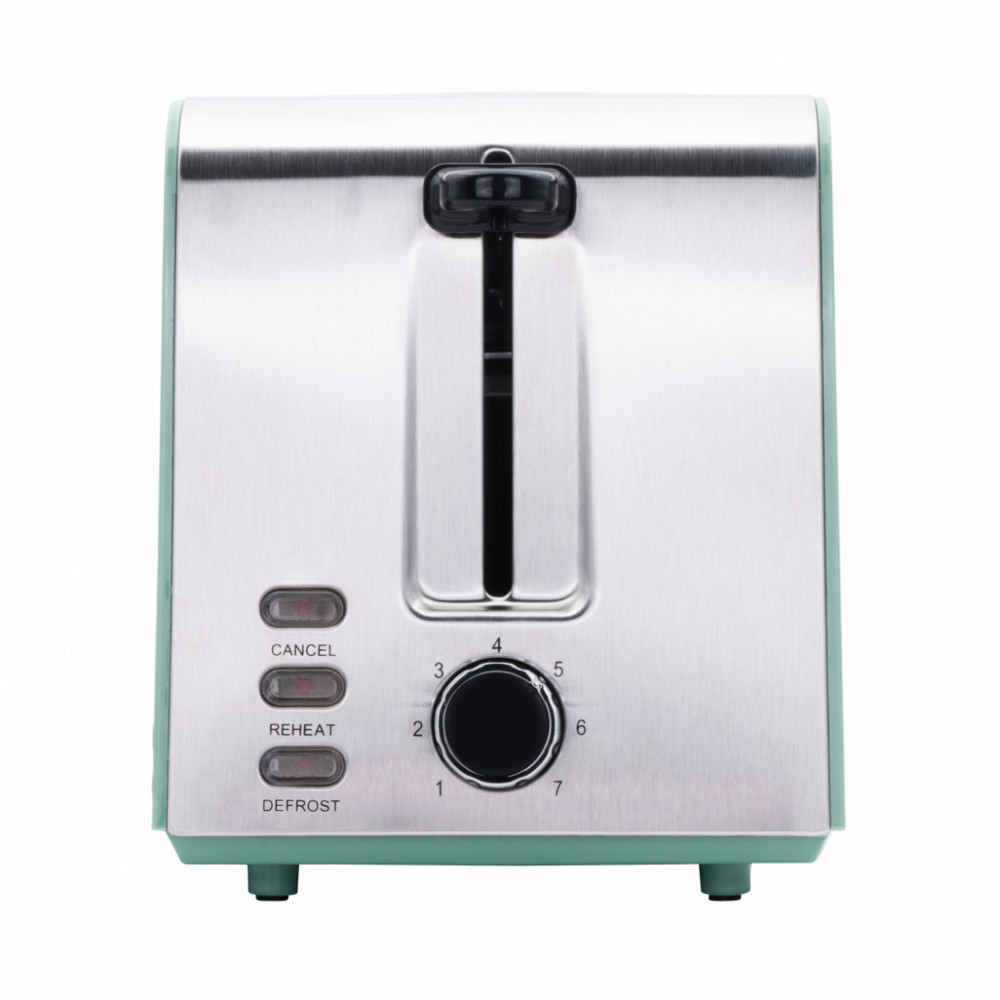 850W,2 SLICE PLASTIC TOASTER - GREEN