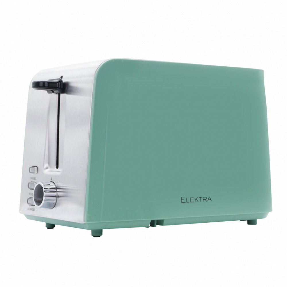 850W,2 SLICE PLASTIC TOASTER - GREEN