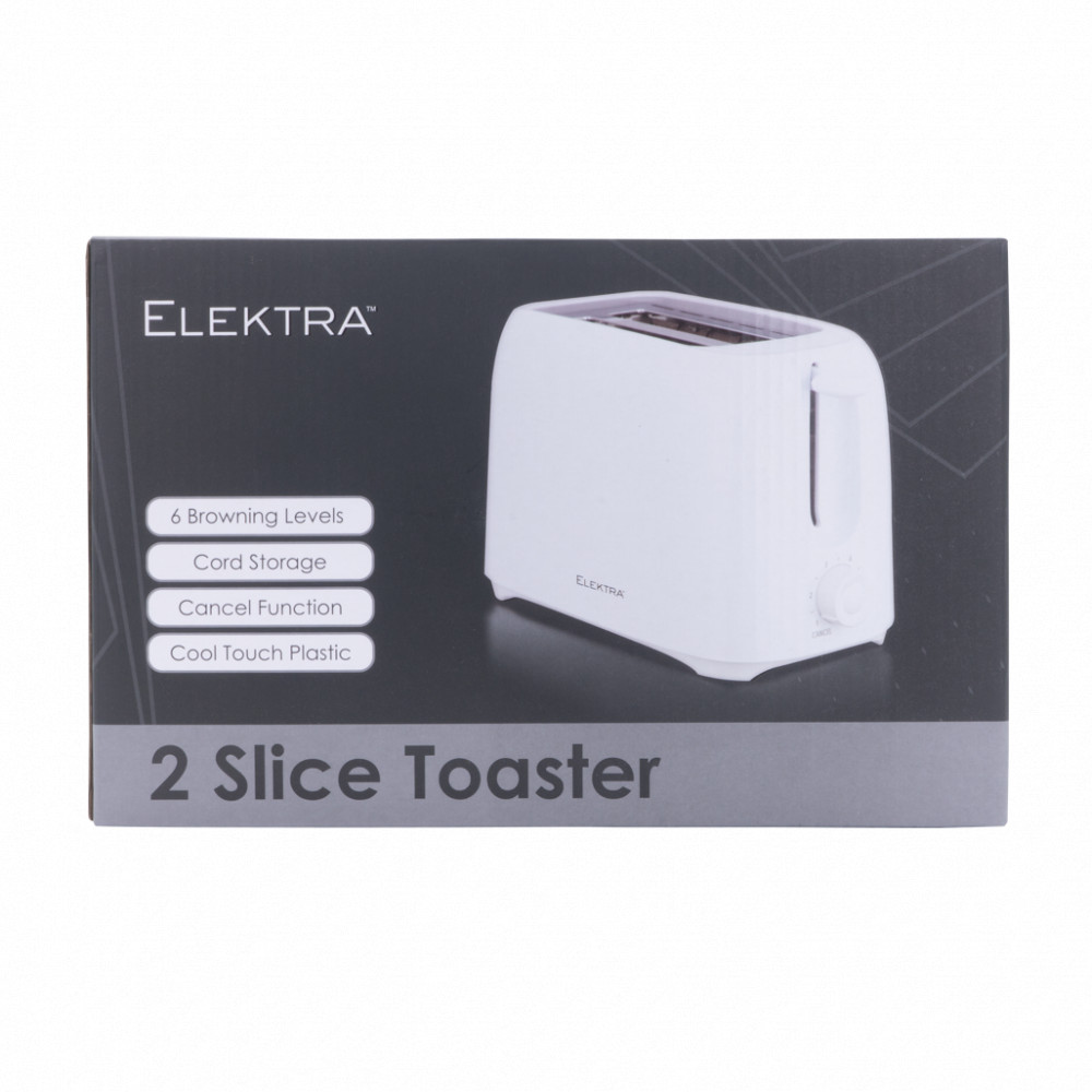 BASIC 700W 2 SLICE TOASTER WHITE