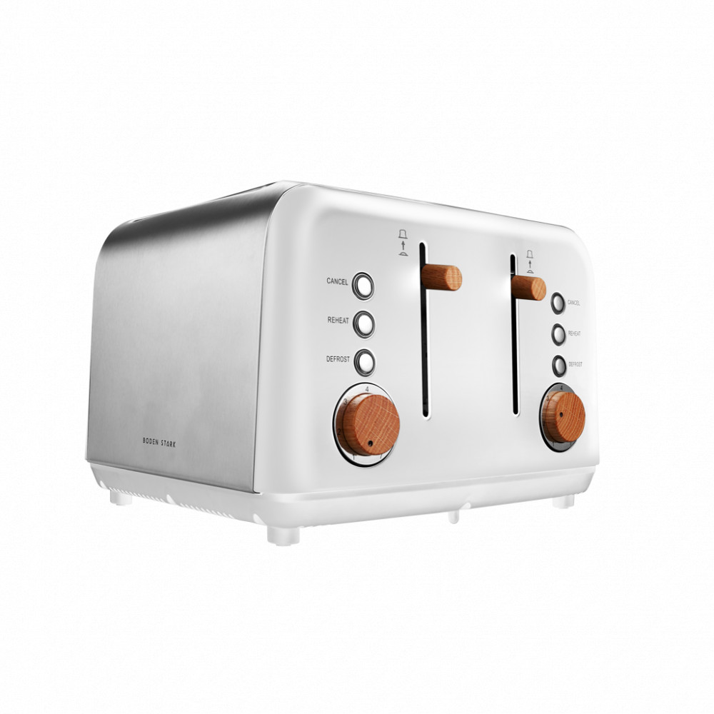 Anson Collection 4 Slice SS Toaster White