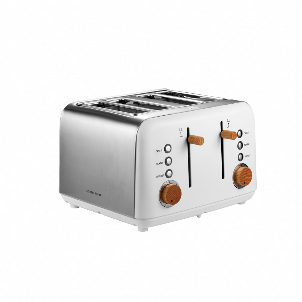 Anson Collection 4 Slice SS Toaster White