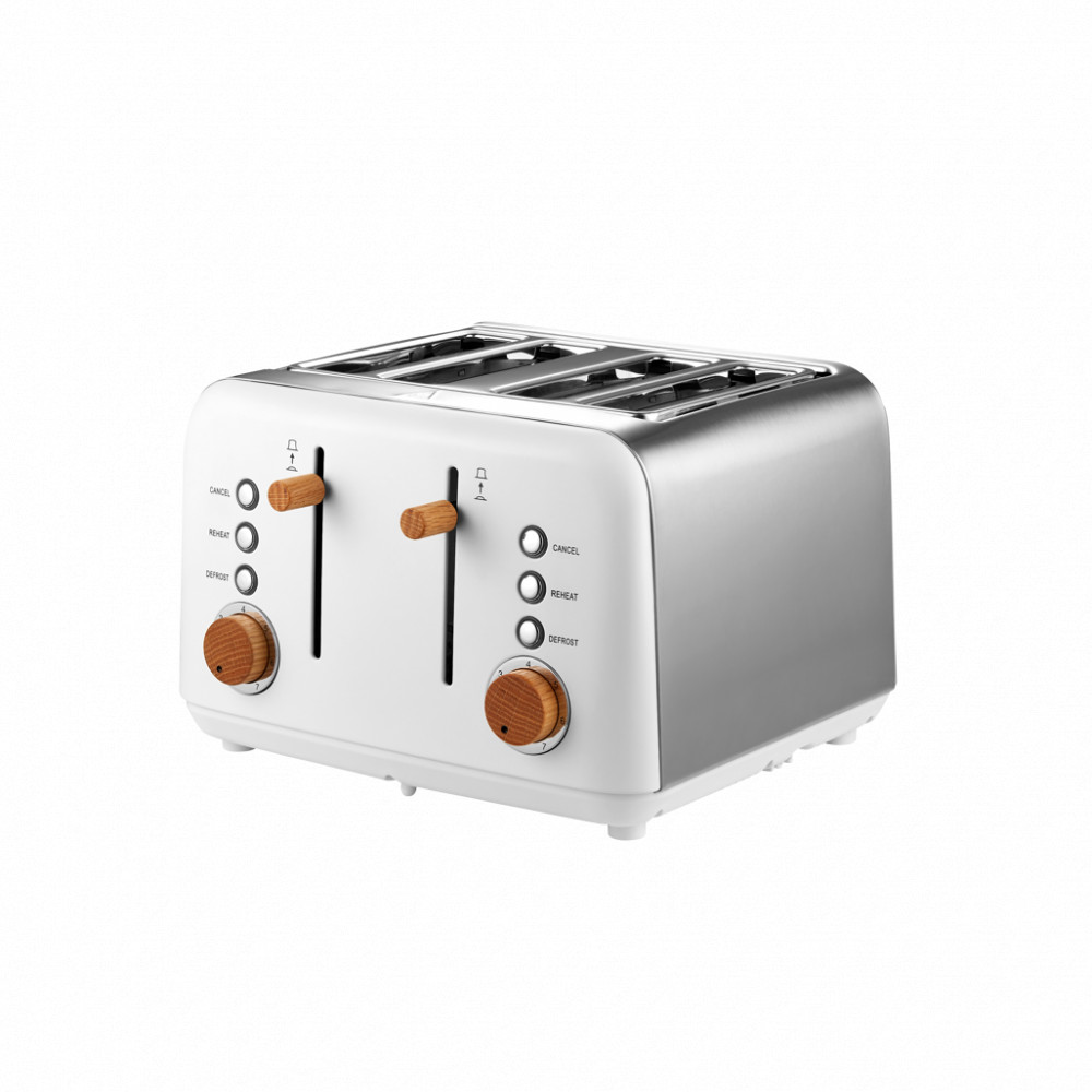 Anson Collection 4 Slice SS Toaster White