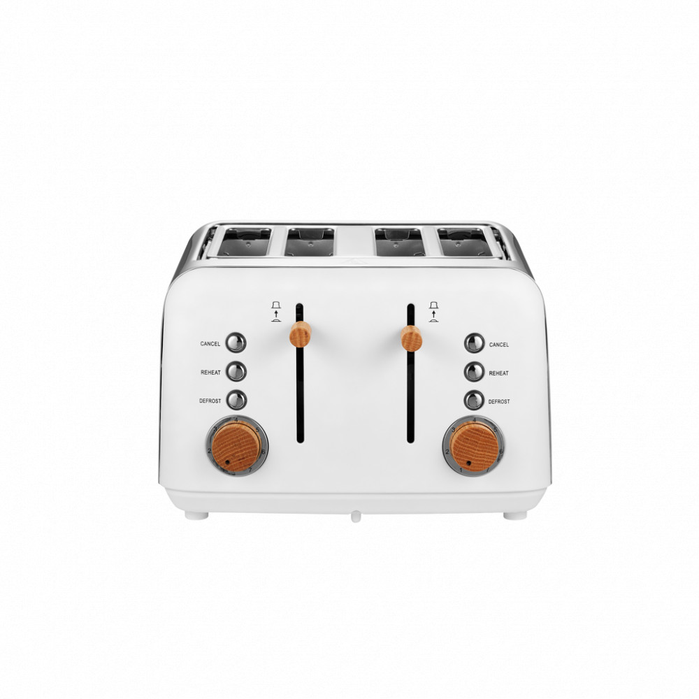 Anson Collection 4 Slice SS Toaster White