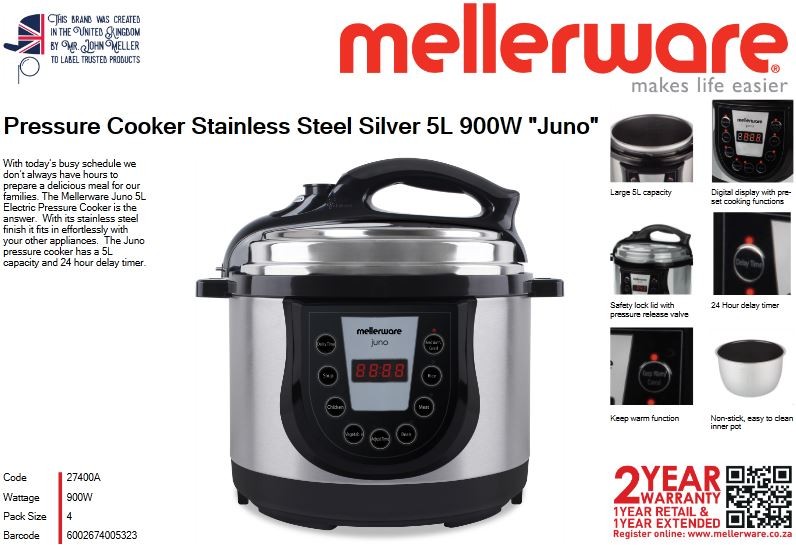 Mellerware juno pressure cooker manual sale